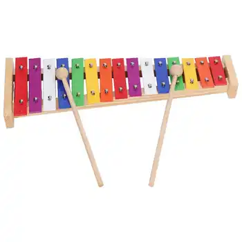 15 Svarstyklės Medinės Kselofonu Spalvinga Švietimo Muzikinis Žaislas Glockenspiel Kselofonu Muzikos Instrumentas su 2 Mallets Vaikams