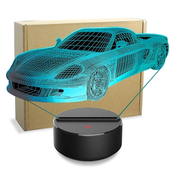 LED 3D Touch Automobilių Sporto Vaikų Kambarį, Naktį Šviesos Akrilo Šviesos 7 Spalva Keičiasi Stalo Lempa Vaikų Dovanų Nuotolinio Valdymo