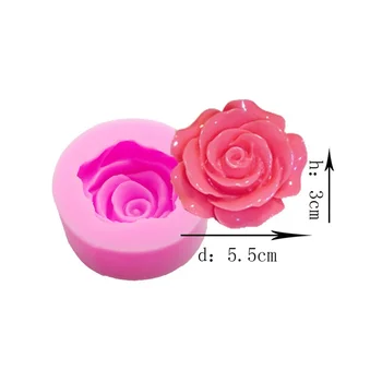 2vnt 3D Rožių Gėlių Žydi Silikono Minkštas Muilas Torto Formą Keksiukų Želė Saldainiai, Šokoladas Apdailos Kepimo Įrankis, Liejimo formos