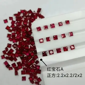Pirmiana Aukštos Kokybės 1.0 ct Kvadrato Formos 2x2mm Gamtos Ruby Prarasti Brangakmenio Papuošalai Priėmimo Žiedai