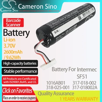 CameronSino Baterija Intermec SF51 1016AB01 317-018-002 317-018002A tinka Honeywell IN51L3-D SF51 brūkšninių kodų Skaitytuvas baterija