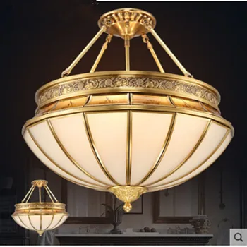 Kinijos klasikinės Pakabukas Šviesos Europos pilna vario lempa apvalus valgomojo, miegamojo lempa prabangus vario moliūgų šviesos ZA921530