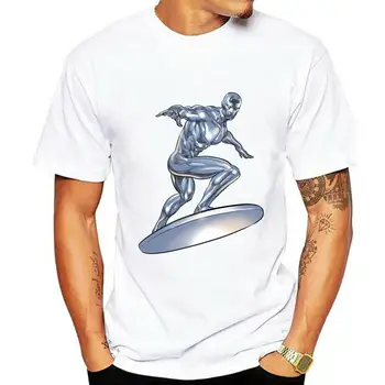 Silver Surfer vyriški Marškinėliai 100% Medvilnė, Klasikinis Spausdinti Tee Vyrams trumpomis Rankovėmis Drabužius T-Shirt Vasaros Didelio Dydžio