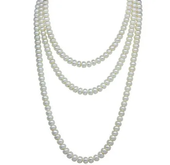 Natūralūs Gėlavandenių perlų karoliai ilgi perlų karoliai 90cm Natūralių Perlų papuošalų 3 Eilėmis Megztinis grandinės Motinos diena Pakabukas