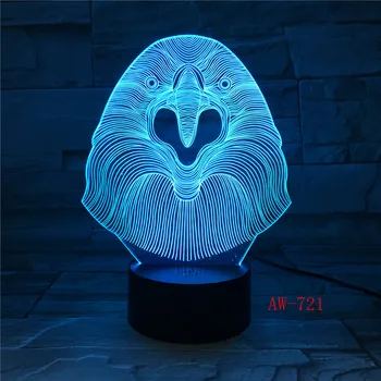 USB LED 3D Vaizdo Owl Modeliavimas Naktį Šviesos Naktiniai Miego Stalo Lempa Vaikams Dovanos Nuotaika Lampara Gyvūnų Šviesos Rungtynių AW-721