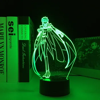 Suzaku Kururugi Šviesos Anime LED Nakties Šviesos Code Geass Suzaku Kururugi 3D Lempa Vaiko Kambario Dekoro naktinė lempa Vaikas, Gimtadienio Dovana