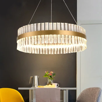 Naujas Dizaineris Turas Šiuolaikinės Kristalų Pakabukas žiburiai prabangus valgomasis kambarys Hanglamp Dvipusis Pastatas Salė Šviesos Šviestuvai kabo lempa