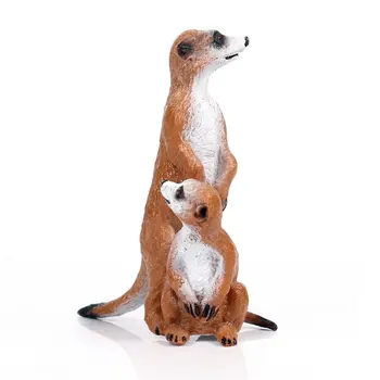 Imituojamas laukinių gyvūnų modelį su jaunų meerkat nuolatinis meerkat marsh bebrų mongoose rankų darbo žaislas