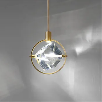 Postmodernios Šviesos Prabangos Stiliaus Mažų Liustra Naują Crystal 5W LED Kabo Šviesa, Miegamojo Lovos gyvenamojo Kambario, Valgomojo Stalas, Baras