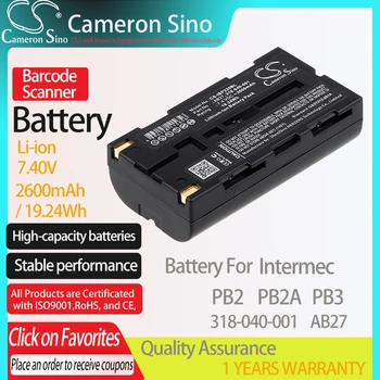 CameronSino Baterija Intermec PB2 PB3 PB2A tinka Intermec 318-040-001 AB27 brūkšninių kodų Skaitytuvas baterija 2600mAh/19.24 Wh 7.40 V