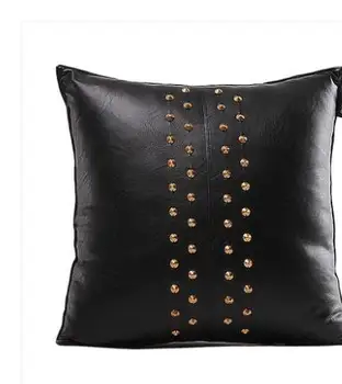 Kniedės dekoruoti black pu odos pagalvėlė padengti sofa-lova, kėdės, automobilių pagalvės užvalkalą juosmens pagalvę padengti