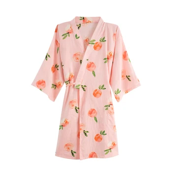 Japonijos Kimono Stiliaus Skraiste, Seksualus Moterų 100% Medvilnės Marlės, Chalatas Naktiniai Marškinėliai Namų Drabužiai Moteriškas Chalatas Moteriškas Apatinis Trikotažas Pijama Nighty Skraiste Sleepwear