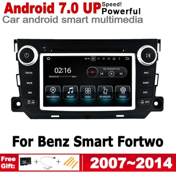 Android 7.0 iki Automobilio radijo, GPS multimedijos grotuvo Smart Fortwo 2007~2014 NTG Navi Žemėlapis 2G+16G 2 Din HD Ekranas, Stereo WiFi BT