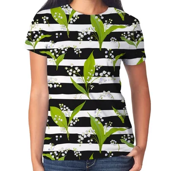 2022 Kaktusas Gėlių Spausdinti Moterų Marškinėliai Atsitiktinis Įgulos Kaklo Kasdien Dėvėti Dizaino Streetwear Viršūnės