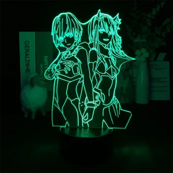 Nulis Du Paveikslas Darling Į Franxx Anime, Manga 3D Naktį Šviesos Miegamojo Puošimas Mielas Gimtadienio Dovana LED Lempos Vaikas Gražių Metu