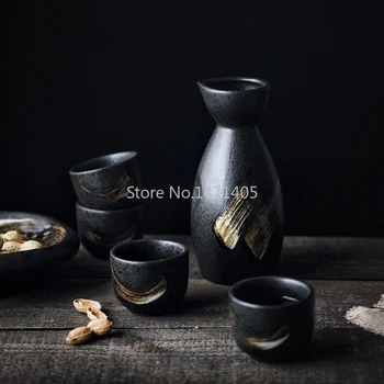 Japonų Stiliaus Pub Keramikos SakeSet Vyno Balionėlis Baltojo Vyno Ryžių Vyno Taurės Smulkūs Stiklo Kūrybos Klubo Kolbą Namų Geriamojo Rinkinys