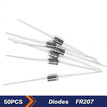 50PCS FR207 2A 1000V Lygintuvas Diodų Ultra-Fast Recovery Diodai, elektronikos komponentai