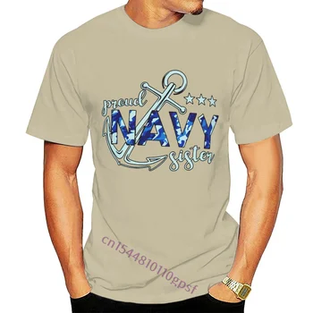 100% Medvilnės Mados, O Kaklo Užsakymą Išspausdinti Vyrų Marškinėliai Didžiuotis Karinio Jūrų Laivyno Sesuo Karinio Jūrų Laivyno Dėkingi Dovana Gamtos Juokinga Moterų Marškinėliai