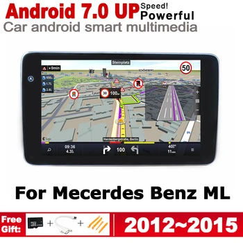 Ekrano Stereo Android 7.0 iki Automobiliu GPS Navi Žemėlapis Mecerdes Benz ML 2012 m. iki 2015 M. NTG Originalaus Stiliaus Multimedia Player Auto Radijas