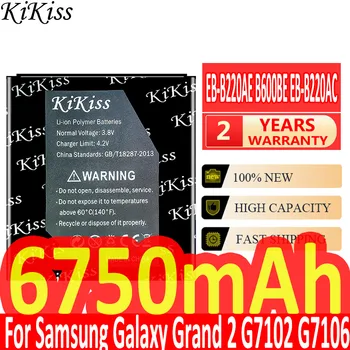 KiKiss Telefono Baterija EB-B220AC EB-B220AE Samsung GALAXY Grand 2 SM-G7106 G7108 G7108V SM-G7102 Bateriją 6750mAh