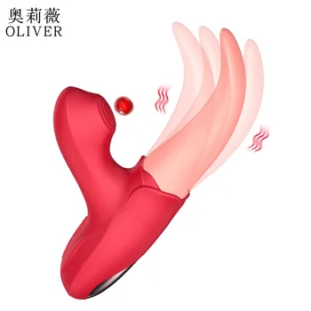 10 Greičio Klitorio Lyžis Liežuvio Vibratorius Moterų Spenelių Stimuliatorius Makšties Greitas Orgazmas-Klitorio Gyvis Sekso Žaislai Suaugusiems 18