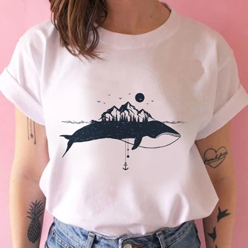 Grafinis tees viršūnes Aplinkos apsaugos temą, T-marškinėliai moterims juokinga marškinėlius baltos Viršūnės atsitiktinis trumpų Paprastų T-Shirt