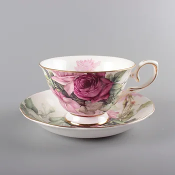 Keraminiai kaulo kinijos, Europos kavos puodelio ir plokštės rinkinys gėlių arbata juodoji arbata