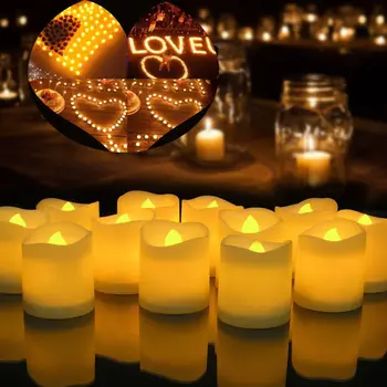 12/24Pcs Kūrybos LED Elektroniniai Žvakė Baterija Flameless Arbata Šviesos Lempų, skirtų Namų Vestuves Apdailos Reikmenys