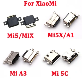 5VNT USB Įkrovimo lizdas Jack Xiaomi Mi A1 A2 A3 5X 6X 5S Plius 5C 5 6 Sumaišykite Galia Įkroviklio Lizdas Jungtis atsarginės Dalys