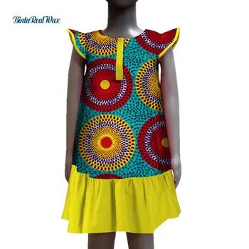 Naujas Mielas Kūdikis Mergaitės Afrikos Vaškas Spausdinti Suknelės Vaikams, Vaikų heidi bazin Riche Tradicinių Afrikos Vaikams Drabužių WYT215