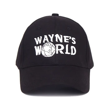 Mados Unisex Wayne ' s World Juodas Dangtelis Moterys Vyrai Laišką Siuvinėjimo Trucker Kepurės Berniukams, Mergaitėms Medvilnės Reguliuojamas Beisbolo Kepurę CP0114