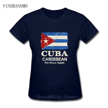 Hipster Trumpas Rankovės Kubos Vėliava Derliaus Atspausdintas T-Shirt Naujausias 2020 Pigiausia Mados Kubos Vėliava Moterų Marškinėlius Atsitiktinis Juokinga Tee Viršų