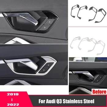 Audi Q3 2019-2022 Nerūdijančio Plieno LHD Automobilių vidinės durys Bowl gynėjas rėmo Skydelis Viršelio dekoras Apdailos Automobilių Optikos Reikmenys