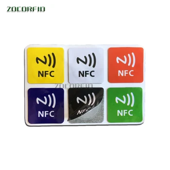 6pcs NFC Tags Lipdukai NTAG213 Stabdžių Metalo RDA lipni etiketė, lipdukas Universaliųjų Metalo Lable Ntag213 Žymeklį NFC Telefonai