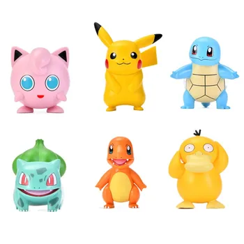 6 Stilių Tomy Pokemon Veiksmų Anime Duomenys Pikachu Charmander Psyduck Squirtle Bulbasaur Bulbasaur Kawaii Modelis Vaikams, Žaislai, Lėlės