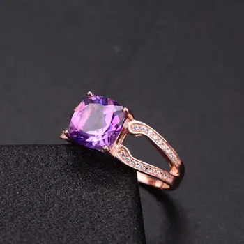 Ametistas žiedas Gamtos nekilnojamojo ametistas 925 sterlingas sidabro 48mm perlas Violetinė crystal žiedai moterų ar vyrų
