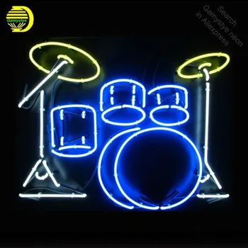 Būgnų Muzikos Instrumentas, Neoninis Ženklas neoninės lemputės Pasirašyti Stiklinis Vamzdelis, neoninis apšvietimas Ekranas Poilsio Alaus Portretų derliaus Ženklas Reklamuoti Lempos
