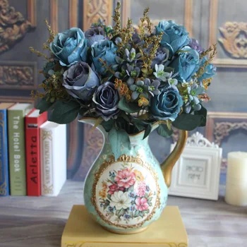 Didelis Dydis Šilko Gėlių, Vestuvių Dekoravimas Grafas Rožės Dirbtinės Gėlės Ryškus Lapų Vestuvių gėlių, Vestuvių Puokštės Apdaila