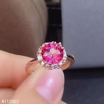 KJJEAXCMY fine jewelry natūralus rožinis topazas 925 sterlingas sidabras brangakmenio moterų žiedas paramos bandymo prabanga karšto pardavimo