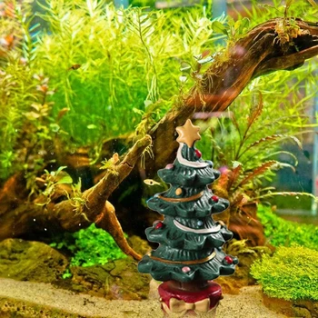 2 Vnt Kalėdų Akvariumo Apdaila Mini Mielas Kalėdų Medžio Pateikti Dėžutės Miniatiūra Statula Kalėdų Vakarėlį Žuvų Bakas Papuošalai