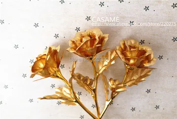mėgėjas aukso rožė Labai Valentino dienos dovanos 16cm ilgio 24k auksu, rožinė Aukso Artimųjų Rose visiškai atvira didmeninė sužlugdytų golden rose