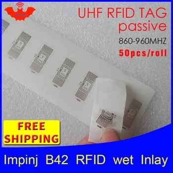 UHF RFID žymę EPK 6C lipdukas Impinj B42 šlapias apdaila 915mhz868mhz860-960MHZ Higgs3 100vnt nemokamas pristatymas klijų pasyvus RFID etikečių