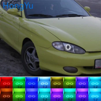 Įvairių spalvų RGB LED Angel Eyes Halo Žiedas Akių DRL RF Nuotolinio Valdymo už Hyundai Tiburon kupė 1996 1997 1998 1999 Priedai