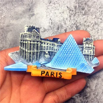Musee du Louvre Paryžiuje, Prancūzijoje, Šaldytuvas Magnetai, Kelionių Suvenyrai, Rankų darbo 3D Dervos Šaldytuvas Magnetiniai Lipdukai Namų Puošybai