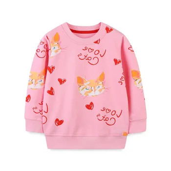 Zeebread Mados Mergaičių Megztiniai Pink Cartoon Gyvūnų Spausdinti Bamblys Vaikams Drabužių Karšto Pardavimo Vaikų Hoodies Viršūnes Dėvėti