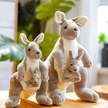 55cm Mielas Nauja Mama Australijos Kengūros Lėlės, Imitavimo Gyvūnų Vaikai Įdaryti Pliušinis Žaislas Gimtadienio, Kalėdų Dovanos