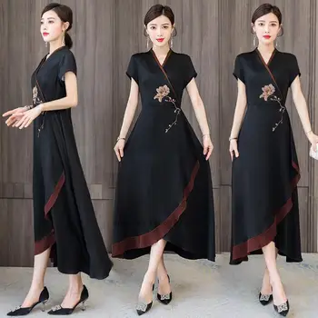 2022 kinijos tradicinės cheongsam suknelė moterims gėlių spausdinti suknelė vestuvių qipao suknelė kinijos elegantiškas šalis suknelė rytų qipao