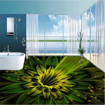 beibehang Tapetai užsakymą 3D fantasy abstrakčiai gražios gėlės 3D grindų plytelių tapybos storio dilimui vonios kambario grindų