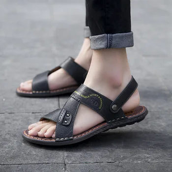 vyrai de couro sandel casa hombre masculino odos verano vietnamas sandalet heren herren masculina originali playa transpirables da