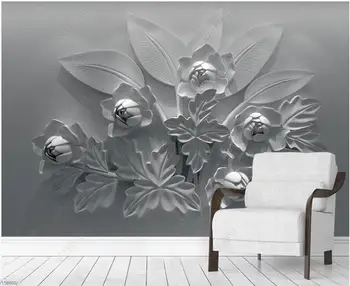 pasirinktinius nuotraukų freskos 3d tapetai ant sienos šiuolaikinės įspaustu gėlių kambarį, namų dekoro tapetai sienos į ritinius